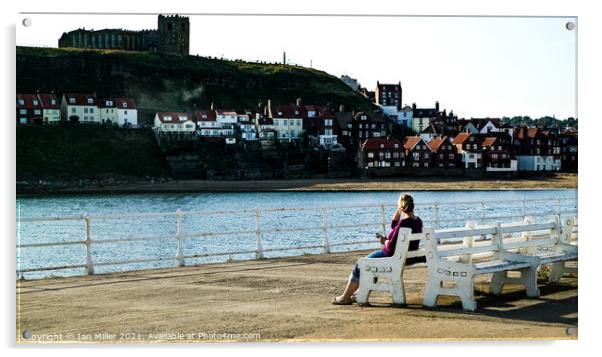 Sitting in Whitby Acrylic by Ian Miller