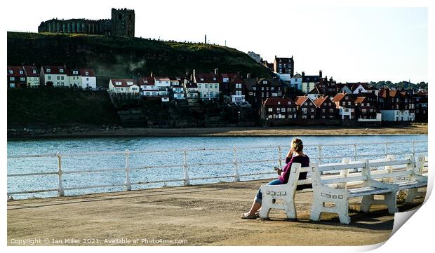 Sitting in Whitby Print by Ian Miller