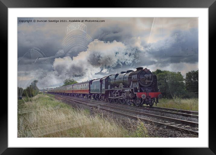 Steam train Royal scot blend Framed Mounted Print by Duncan Savidge