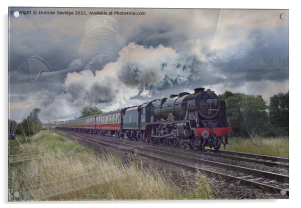Steam train Royal scot blend Acrylic by Duncan Savidge