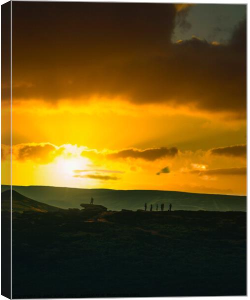 The Burning Sky of The Peak District  Canvas Print by Alex Kind