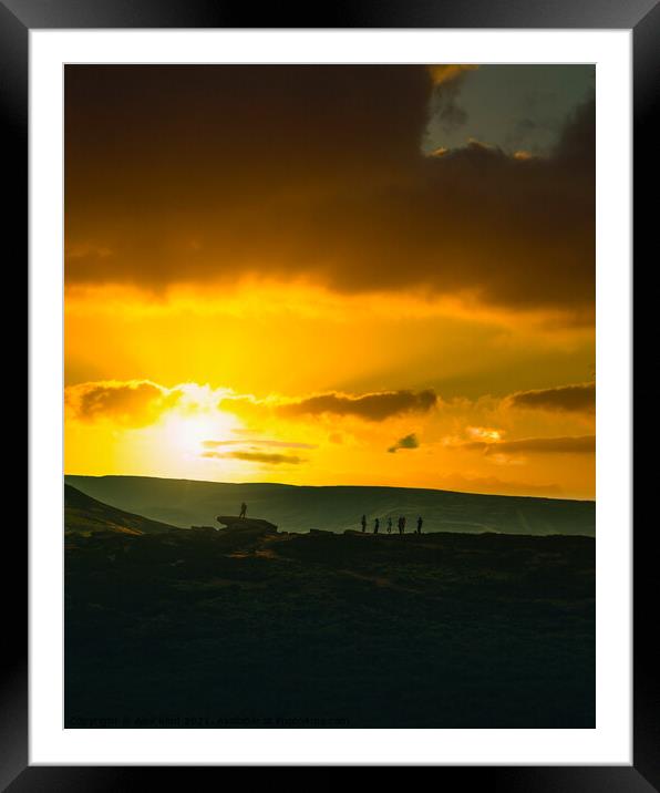 The Burning Sky of The Peak District  Framed Mounted Print by Alex Kind
