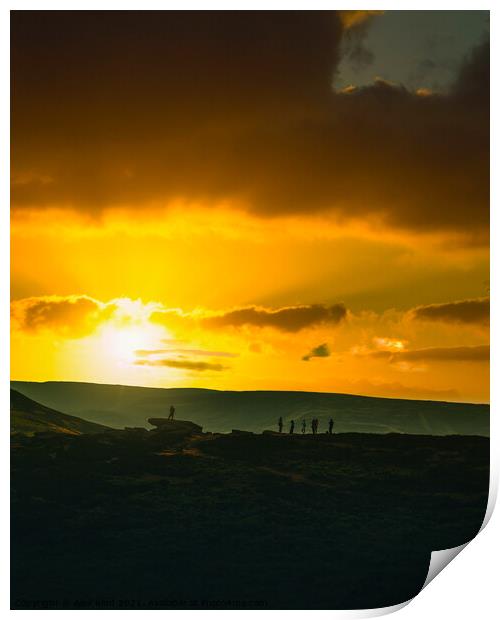 The Burning Sky of The Peak District  Print by Alex Kind