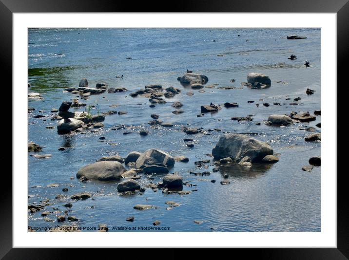 Rocks in the River Framed Mounted Print by Stephanie Moore