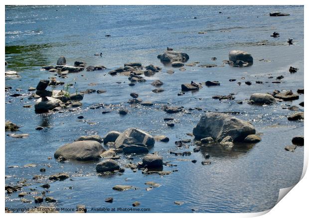 Rocks in the River Print by Stephanie Moore