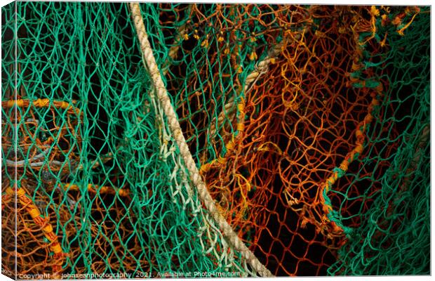 Colourful old fishing nets at Leigh-on-Sea Canvas Print by johnseanphotography 