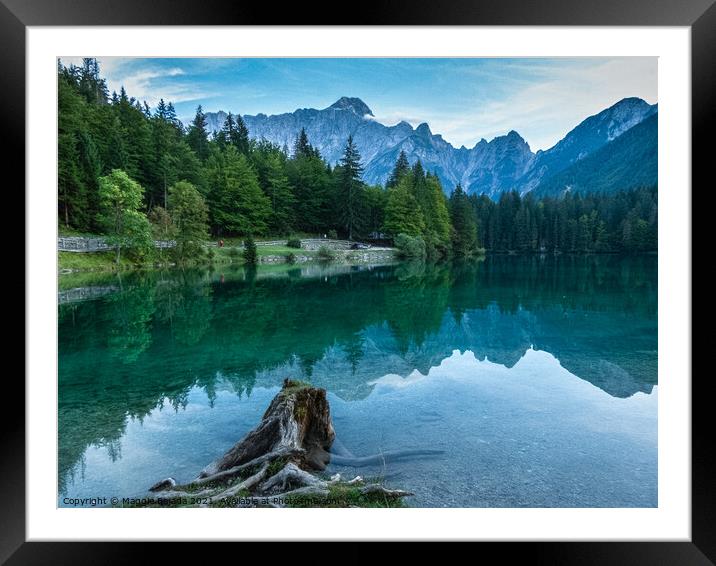 Panoramic View of Lake Fusine with Julian Alps in  Framed Mounted Print by Maggie Bajada