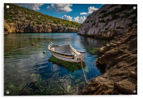 Beautiful scenery coastline of the Maltese Islands Acrylic by Maggie Bajada