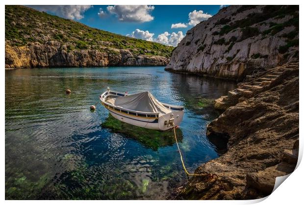 Beautiful scenery coastline of the Maltese Islands Print by Maggie Bajada