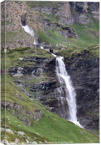 Waterfall in Cervinia @FabrizioMalisan Photography-6191 Canvas Print by Fabrizio Malisan