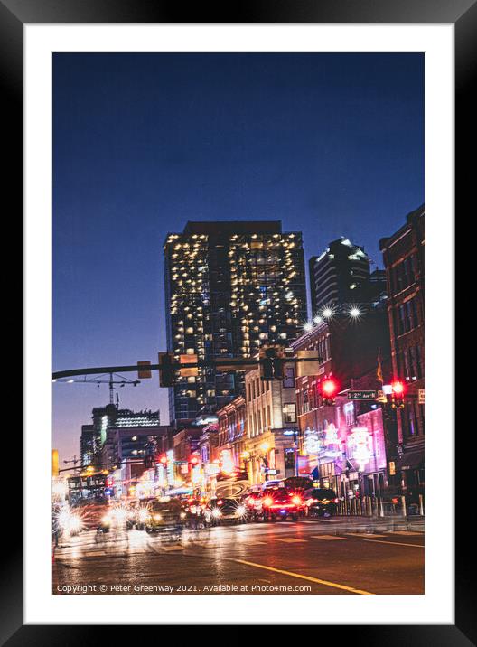 Jumping Downtown Nashville, Tennessee On A Saturday Night Framed Mounted Print by Peter Greenway