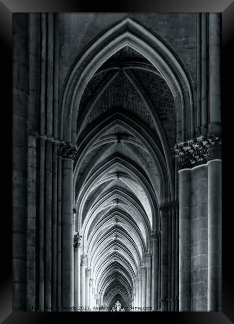 Picturesque of Arches in Notre Dame Cathedral in P Framed Print by Maggie Bajada