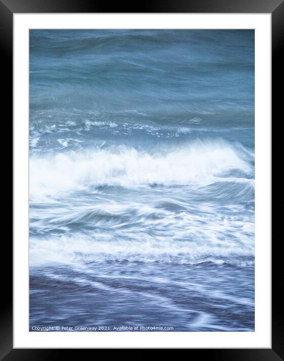 Waves Around The Beach At Ramsgate, Kent Framed Mounted Print by Peter Greenway