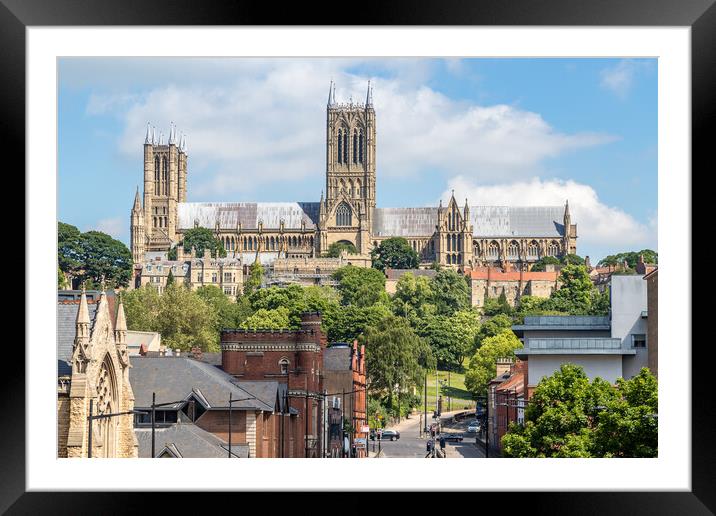 Lincoln cathedral towers of the city Framed Mounted Print by Jason Wells