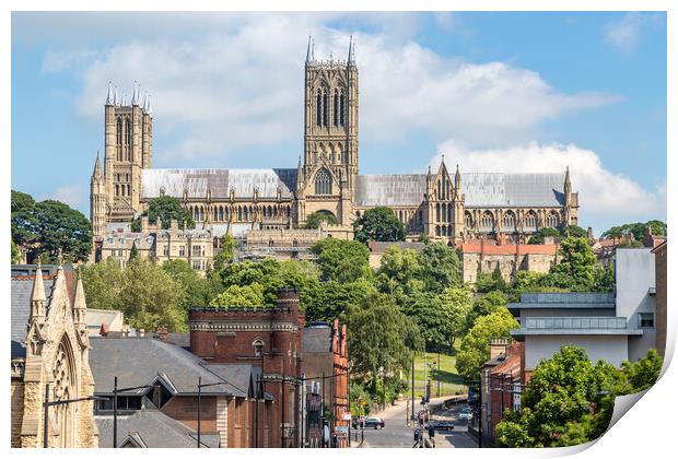 Lincoln cathedral towers of the city Print by Jason Wells