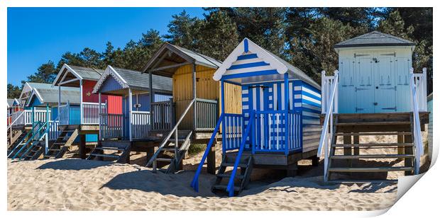 Colourful beach huts at Wells next the Sea Print by Jason Wells
