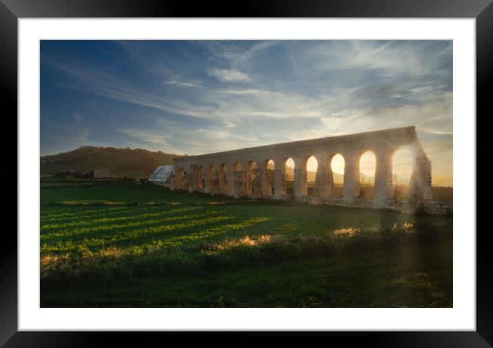 Picturesque Sunset of Arches with green grass at M Framed Mounted Print by Maggie Bajada