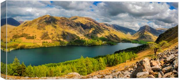 Buttermere Lake from Old Burtness Canvas Print by Maggie McCall