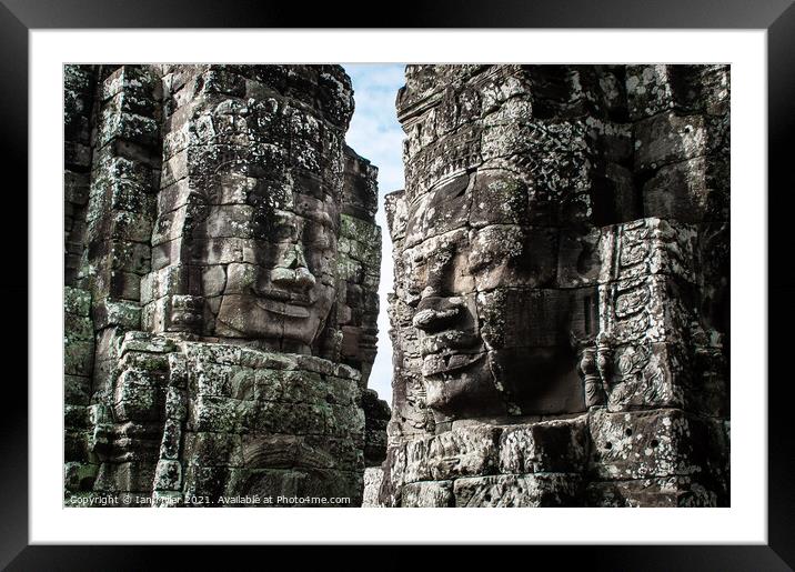 Faces of Angkor Framed Mounted Print by Ian Miller