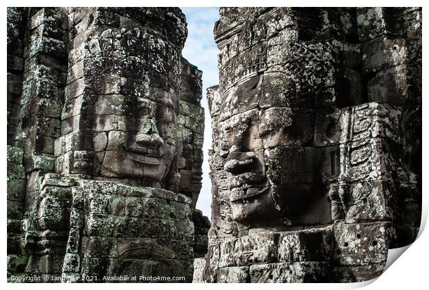 Faces of Angkor Print by Ian Miller