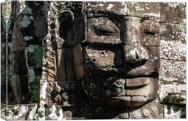 Face in the Stones, Ankor Thom, Cambodia Canvas Print by Ian Miller