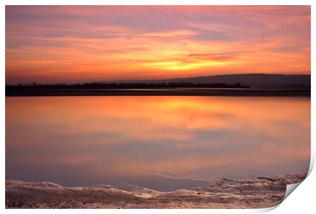 Sunset over the River Severn Print by Susan Snow