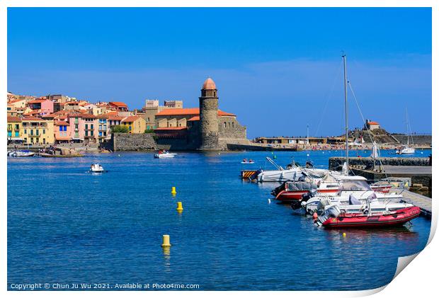 The old town of Collioure, a seaside resort in Southern France Print by Chun Ju Wu
