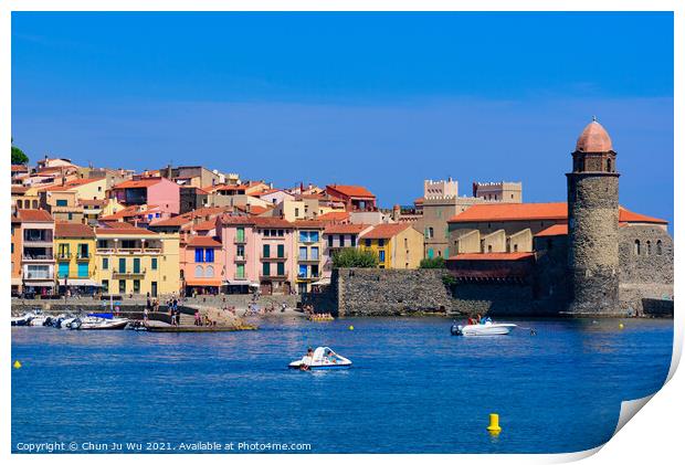 The old town of Collioure, a seaside resort in Southern France Print by Chun Ju Wu