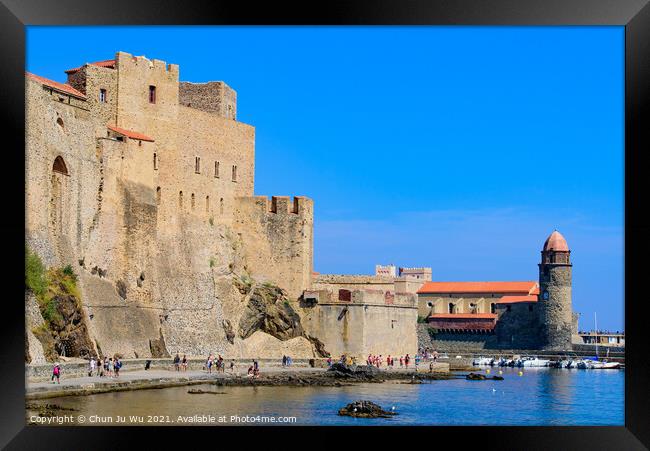 Château Royal de Collioure, a French royal castle in the town of Collioure, France Framed Print by Chun Ju Wu