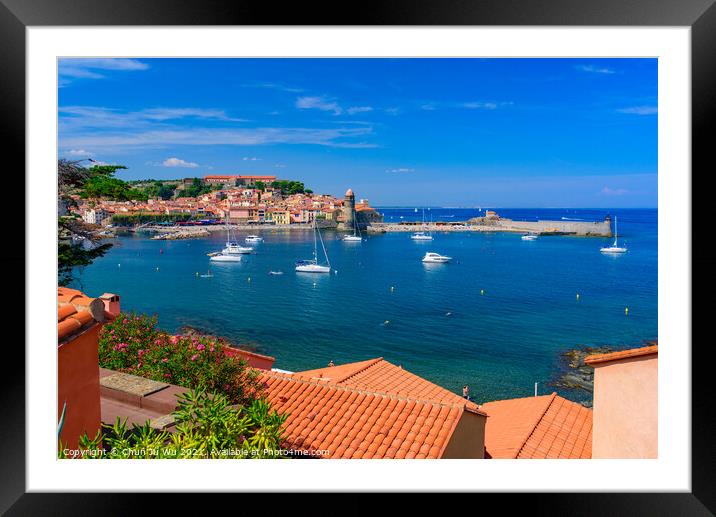 The old town of Collioure, a seaside resort in Southern France Framed Mounted Print by Chun Ju Wu