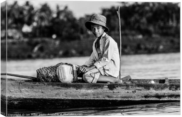 Child Fishing Canvas Print by Ian Miller