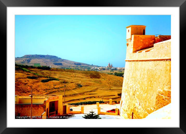 Citadel, Victoria, Gozo, Malta. Framed Mounted Print by john hill