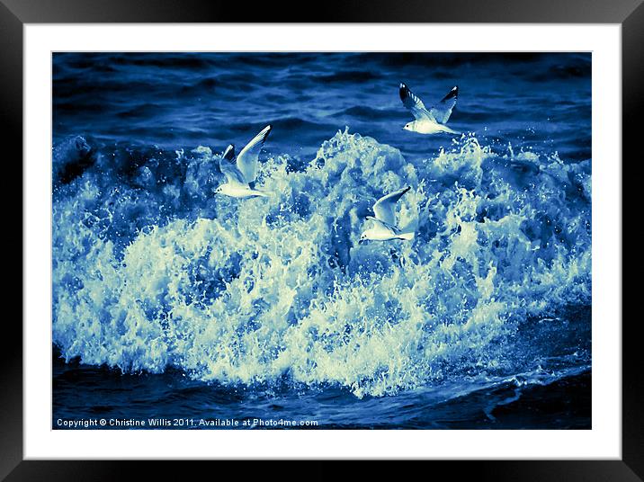One Wave Framed Mounted Print by Christine Johnson