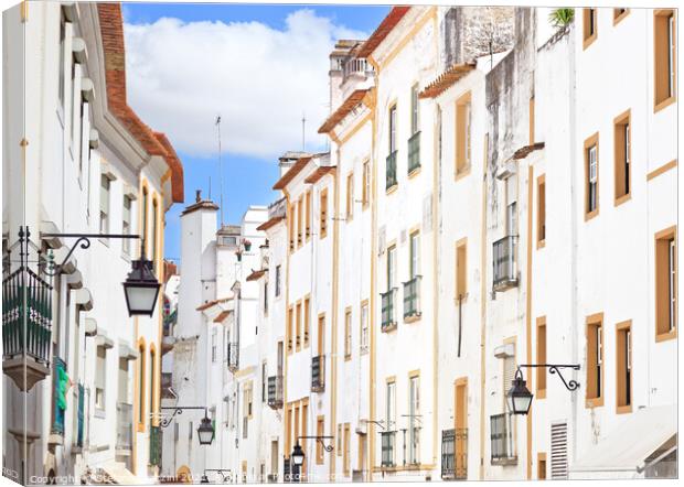 White street in Evora. Portugal Canvas Print by Stefano Orazzini