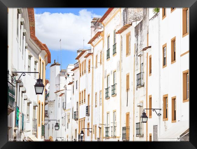 White street in Evora. Portugal Framed Print by Stefano Orazzini