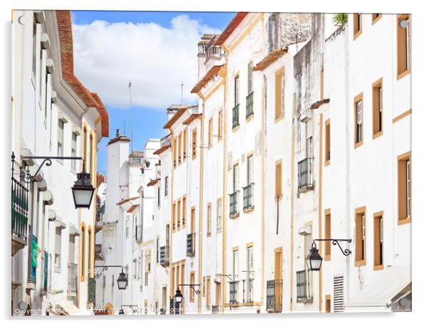 White street in Evora. Portugal Acrylic by Stefano Orazzini