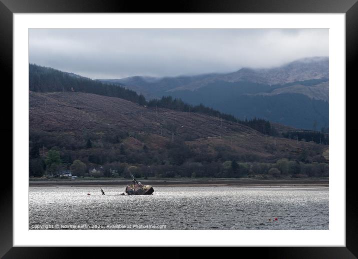 Holy Loch Wreck Framed Mounted Print by Ronnie Reffin