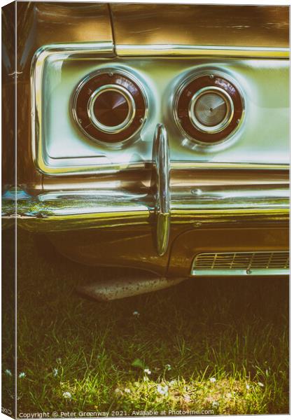 Golden American Chevrolet Corvair - Tail Lights Canvas Print by Peter Greenway