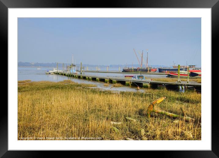 River Orwell near Pin Mill Suffolk Framed Mounted Print by Diana Mower