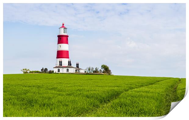 Happisburgh lighthouse on top of a hill Print by Jason Wells