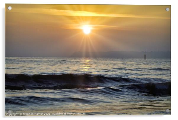 Tor Bay Sunrise Acrylic by Stephen Hamer