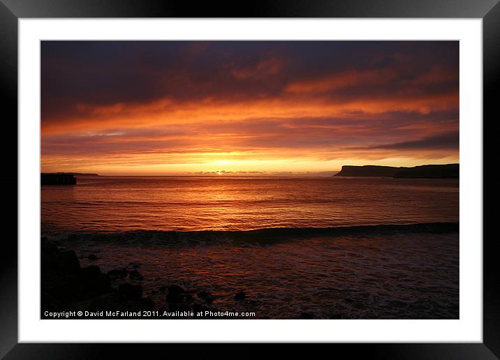 Majestic Dawn at Ballycastle Framed Mounted Print by David McFarland