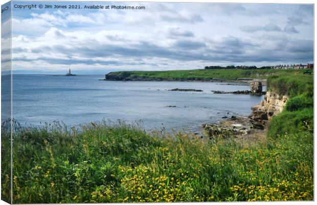 Looking South over Collywell Bay Canvas Print by Jim Jones