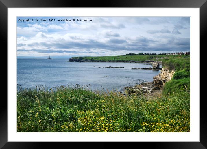 Looking South over Collywell Bay Framed Mounted Print by Jim Jones