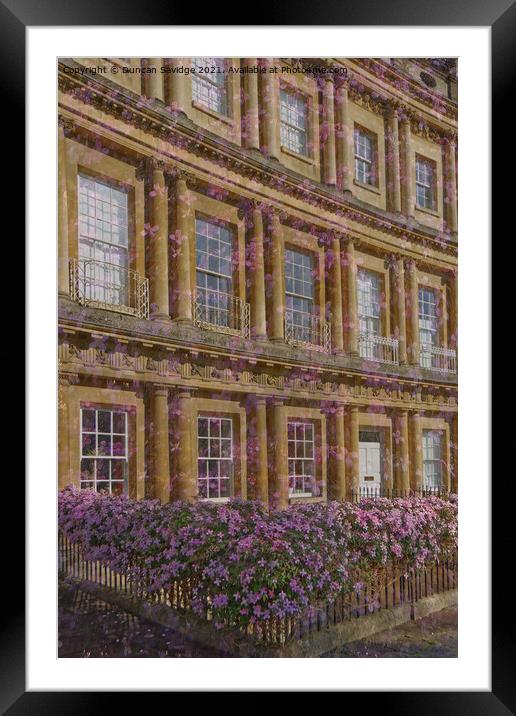 The Circus Bath pink flowers and clematis texture  Framed Mounted Print by Duncan Savidge