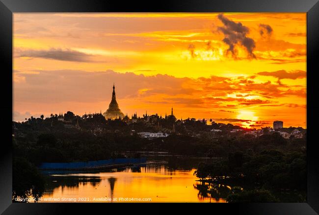 Shwedagon Pagoda in Yangon Myanmar Asia during the sunrise	 Framed Print by Wilfried Strang