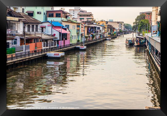 through the canal or klong of Bangkok Thailand Southeast Asia Framed Print by Wilfried Strang