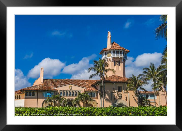 Mar-A-Lago Trump's House Palm Beach Florida Framed Mounted Print by William Perry
