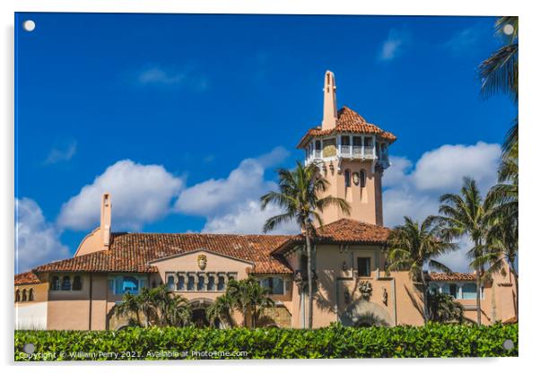 Mar-A-Lago Trump's House Palm Beach Florida Acrylic by William Perry