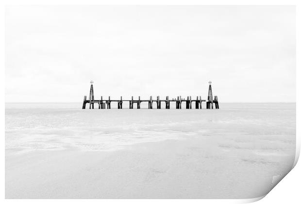 Remnants of St Annes Pier Print by Roger Green